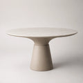 Runder Esstisch aus Marmor und Beton, Durchmesser 120 cm, Beige