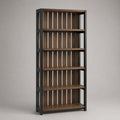 Holz Bücherregal mit Stahlrahmen 5 Ebenen 180x80x40cm