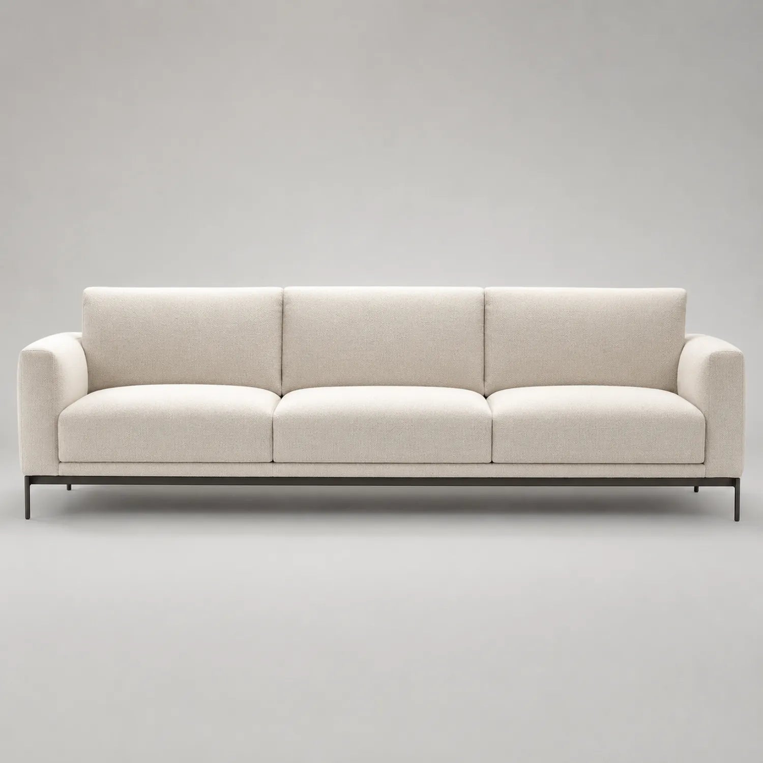 3-Sitzer Sofa Leinen Beige mit Metallgestell 220 cm