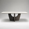 Rechteckiger Esstisch aus Marmor und Metall 200x100cm