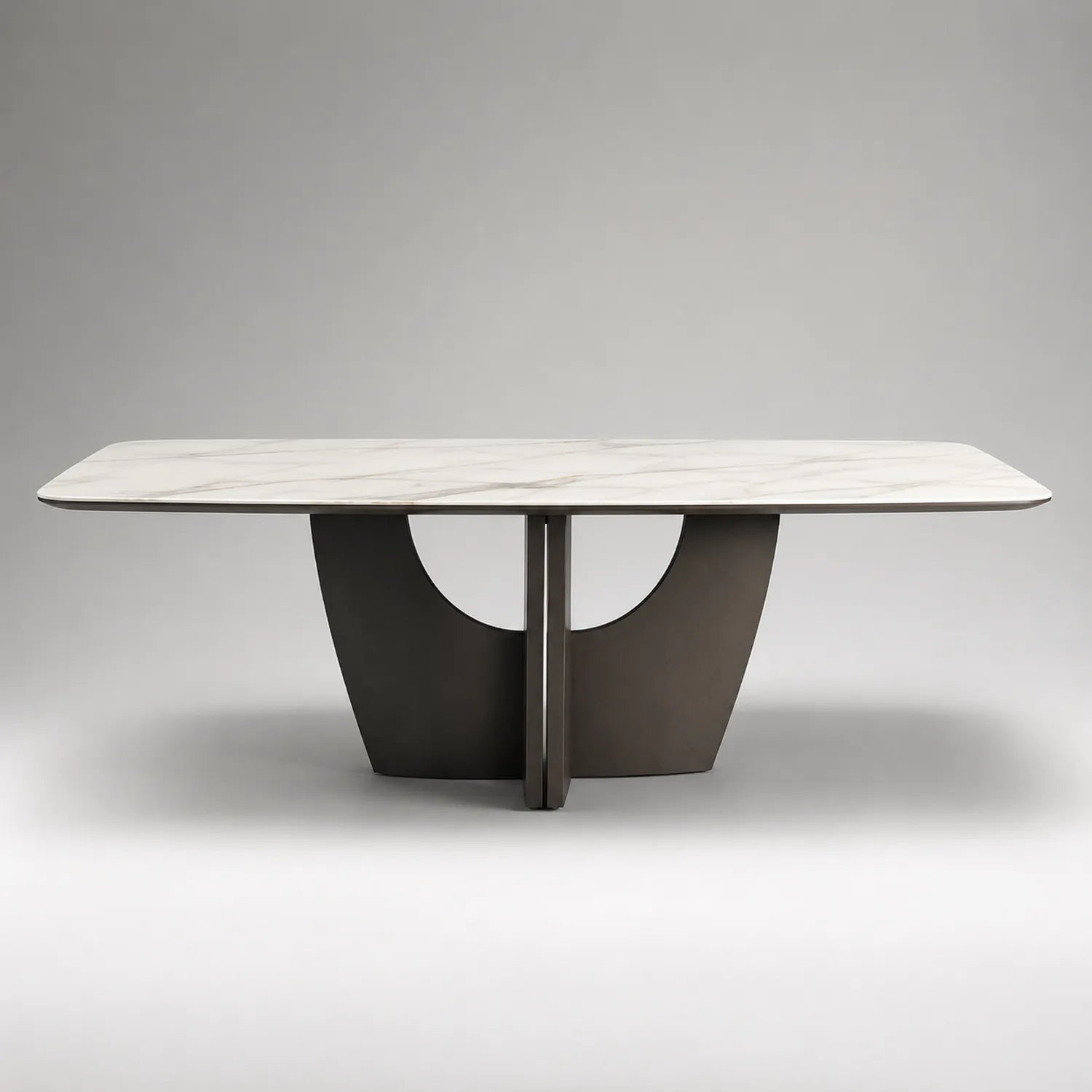Rechteckiger Esstisch aus Marmor und Metall 200x100cm