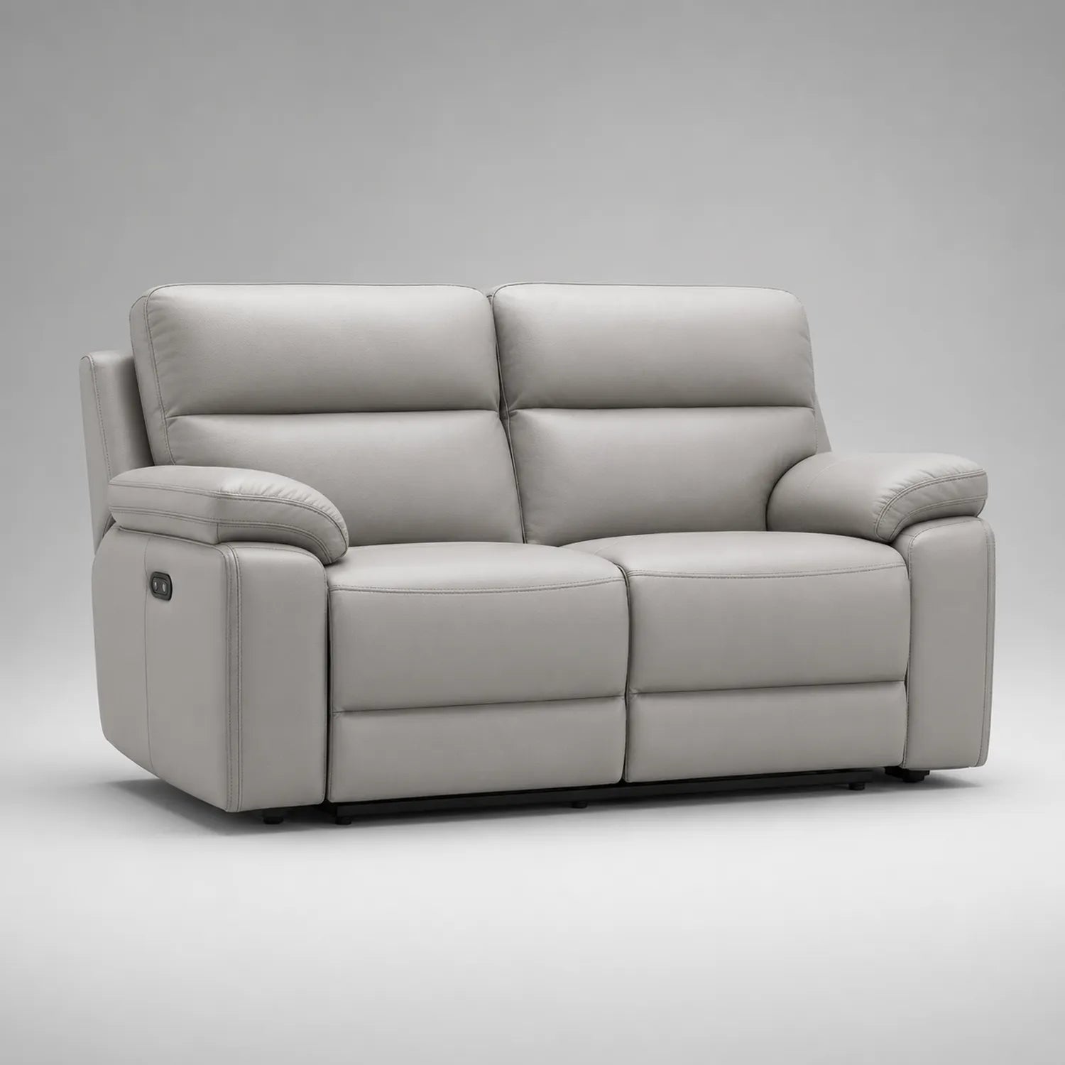 Zweisitzer Sofa Leder Hellgrau Elektrisch Verstellbar