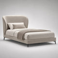 Polsterbett mit Stoffbezug und Metallbeinen 200x140 cm Beige