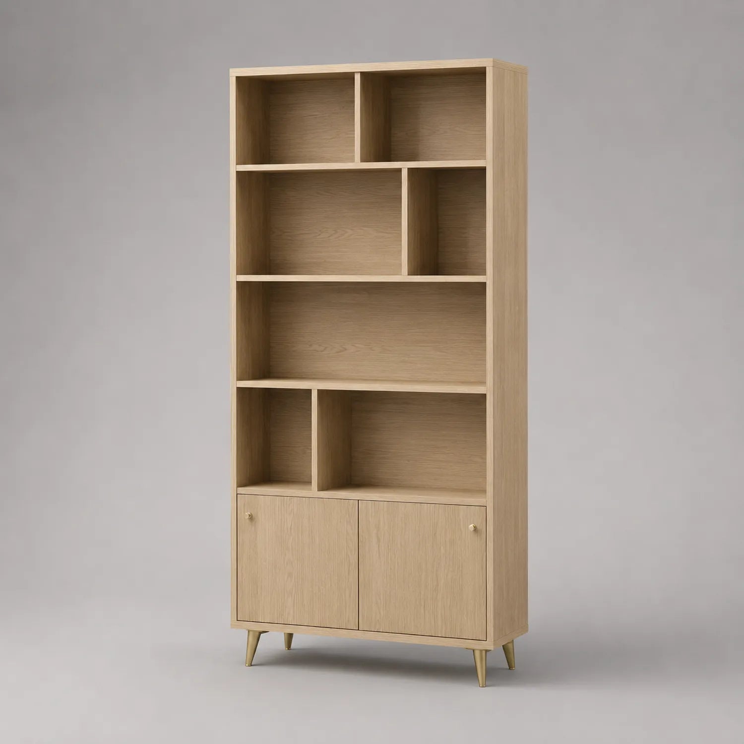 Holz Bücherregal mit Türen 180cm