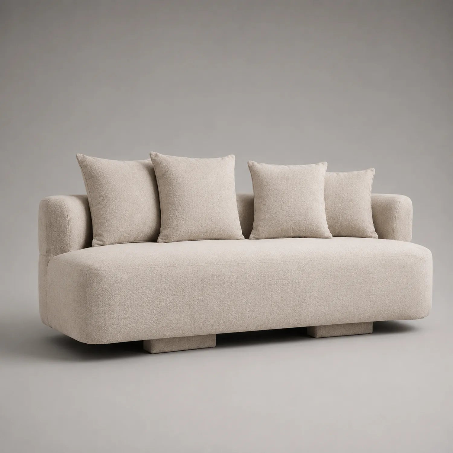 Sofa Stoff Beige 220cm