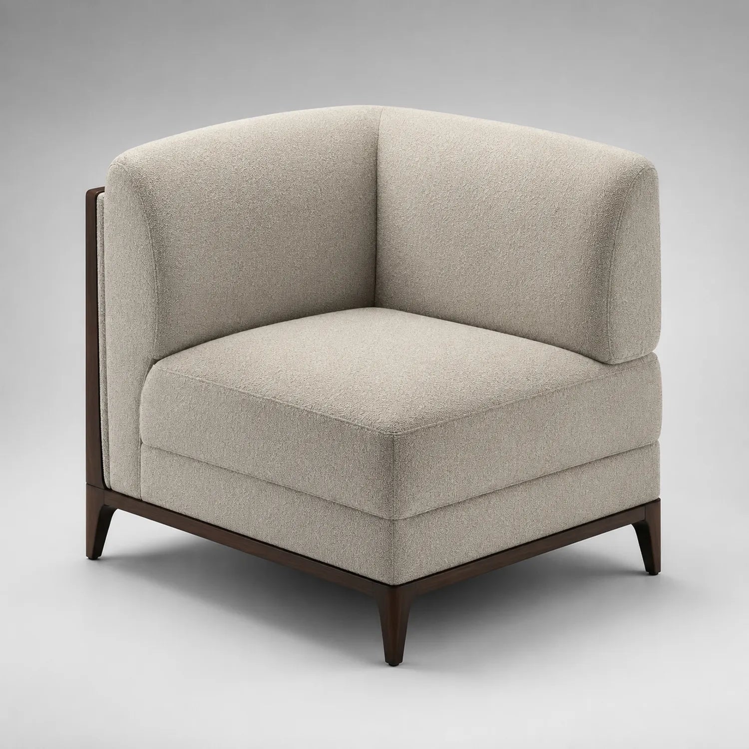 Eckmodul Sofa Beige Stoff Massivholz 80cm