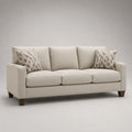 3-Sitzer Stoffsofa Beige mit Holzfüßen