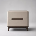 Holz Nachttisch mit zwei Schubladen MDF Beige Dunkelbraun