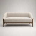 3-Sitzer Sofa Leinen Beige Walnussholzrahmen
