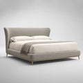 Doppelbett mit Stoffbezug in Hellgrau 200x200 cm