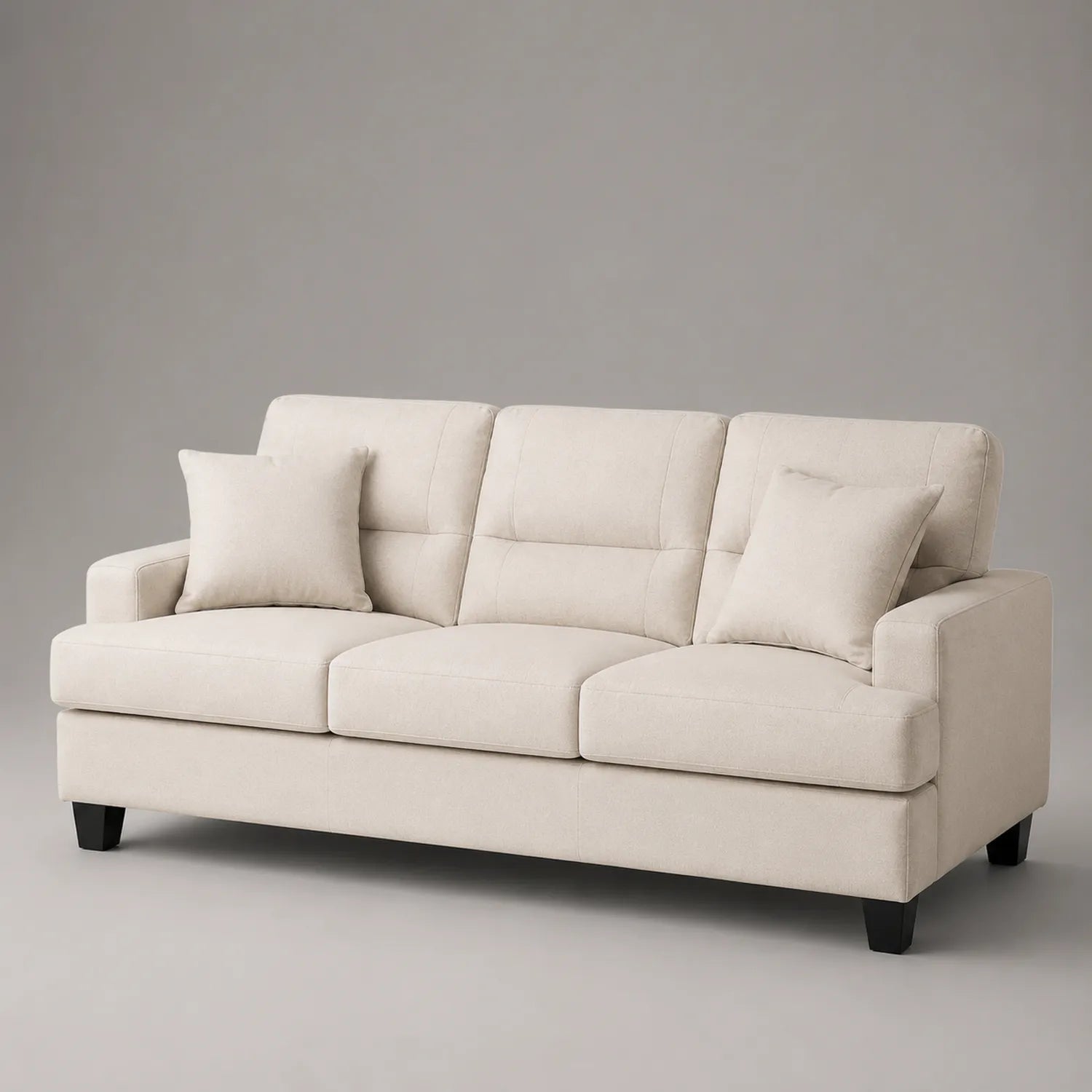 3-Sitzer Sofa Stoff Beige 210cm