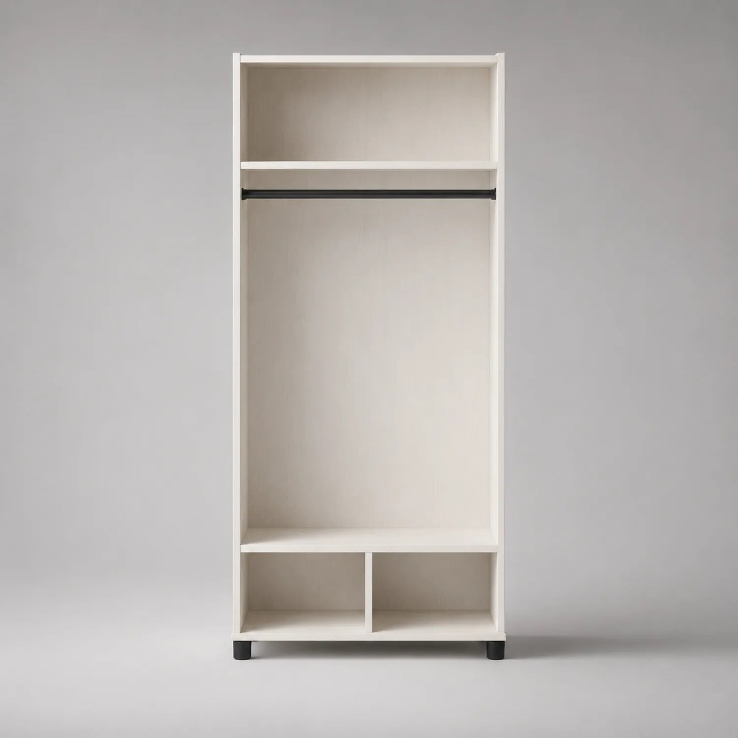 Garderobenständer Holzwerkstoff Weiß 180x80x40cm mit Regalböden