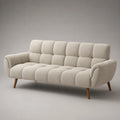 3-Sitzer Sofa Stoff Beige Holzbeine