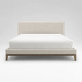Polsterbett 180x200 cm Leinen Beige mit Holzrahmen