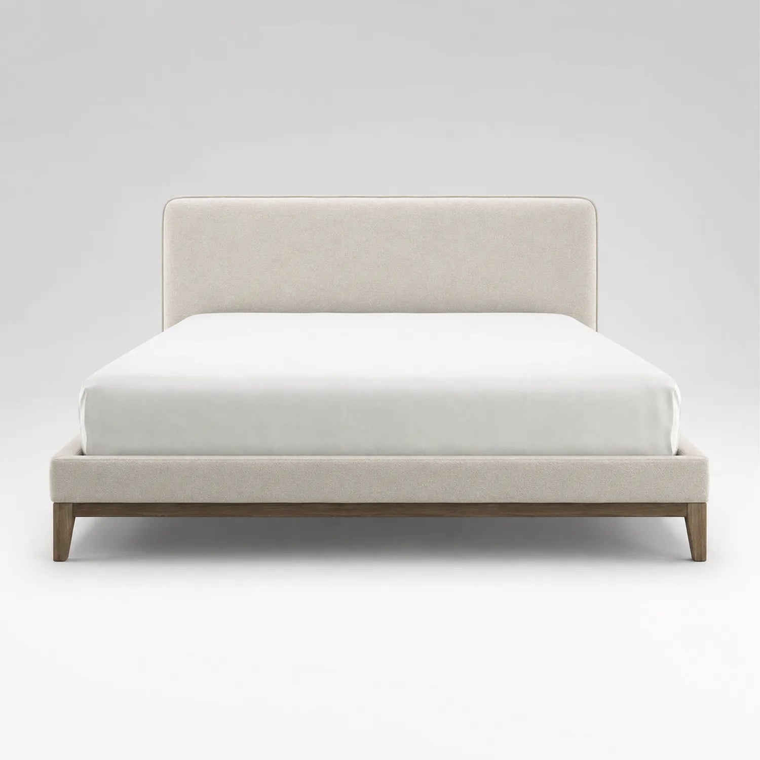 Polsterbett 180x200 cm Leinen Beige mit Holzrahmen