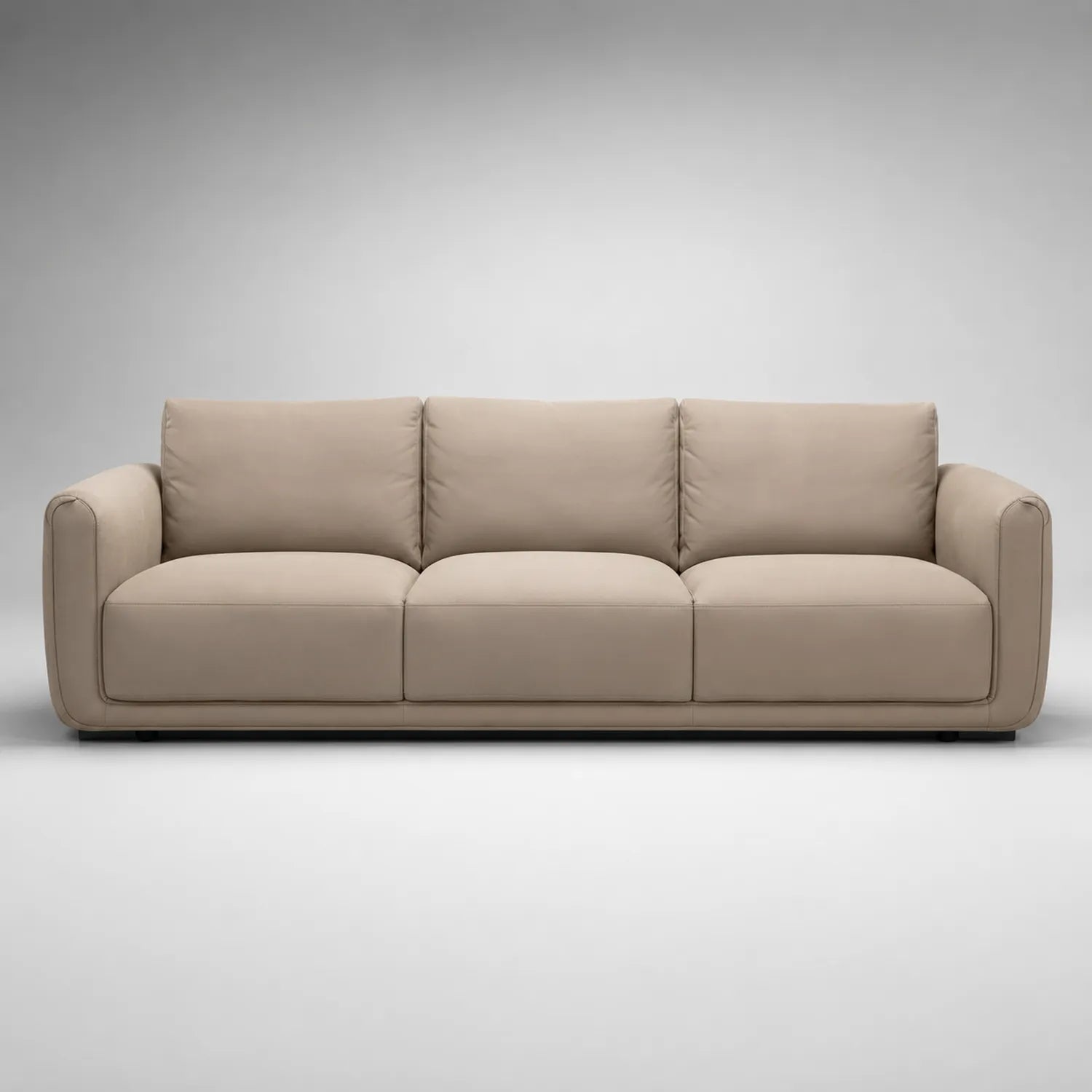 3-Sitzer Sofa Leder Beige 220cm