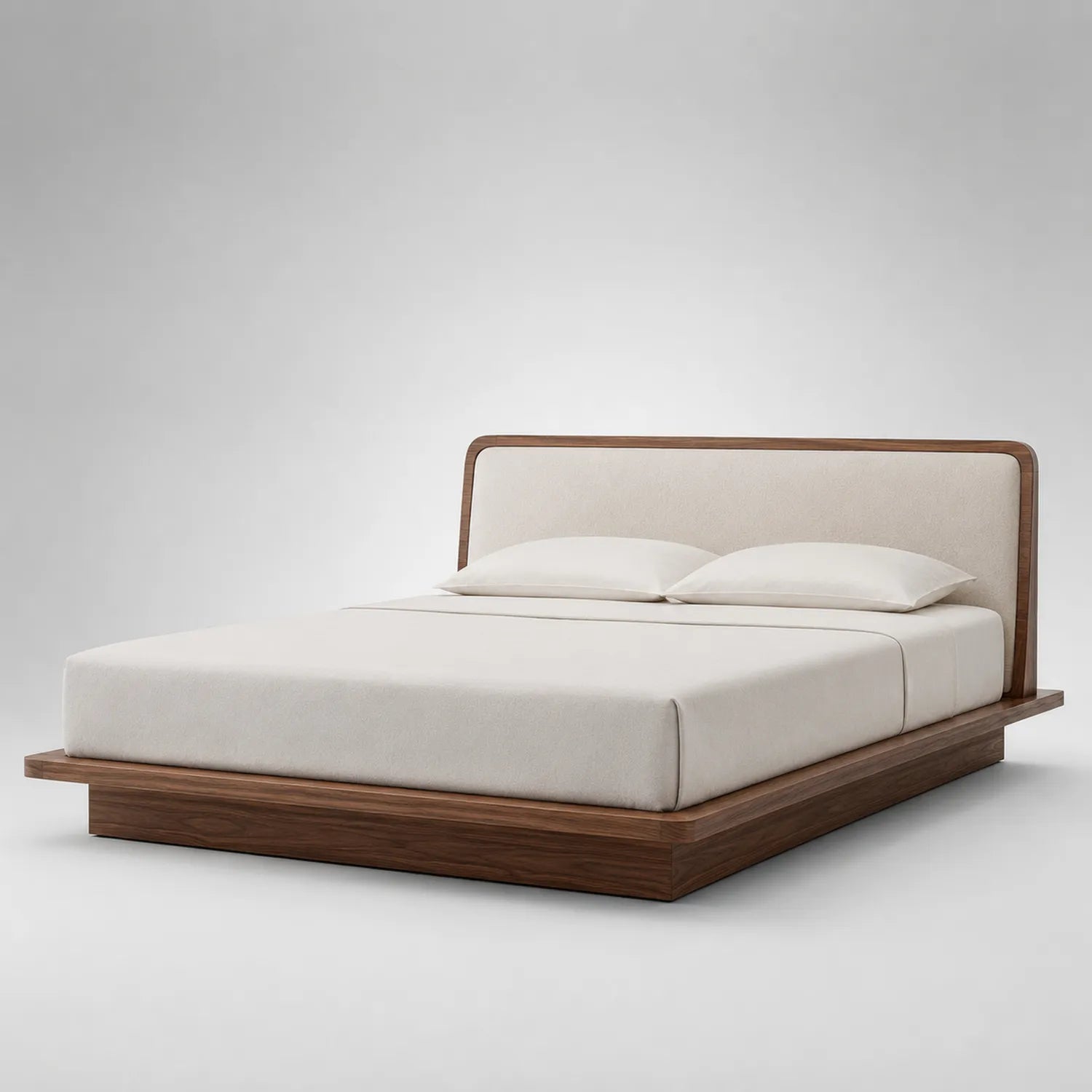 Holzbett mit Polsterung 200x160 cm in Beige