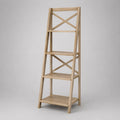 Holzregal 4 Etagen Eichenholz Natur 53x33x143 cm