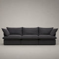 Modulares 3-Sitzer Sofa aus Baumwolle Dunkelgrau 210 cm