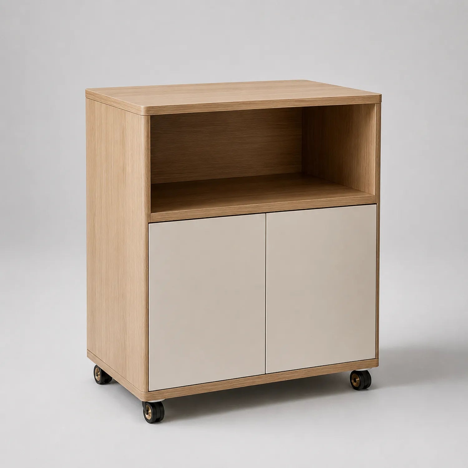 Holz Büroschrank auf Rollen 75x40x90 cm