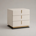 MDF Nachttisch mit drei Schubladen Beige und Metall