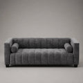 Samt Sofa in Dunkelgrau mit Abnehmbaren Kissen