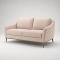 2-Sitzer Sofa Holzrahmen Leinen Beige