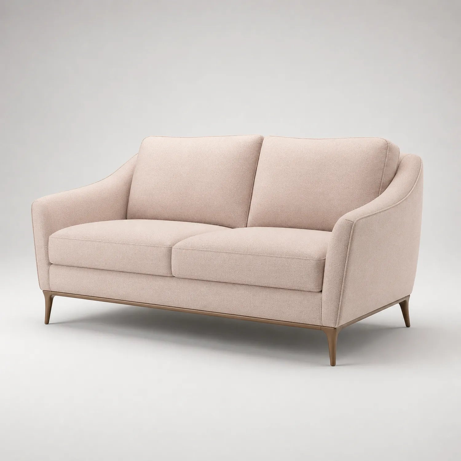 2-Sitzer Sofa Holzrahmen Leinen Beige
