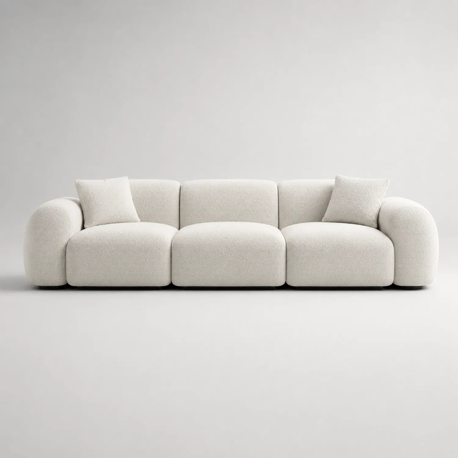 3-Sitzer Sofa Bouclé Stoff Beige