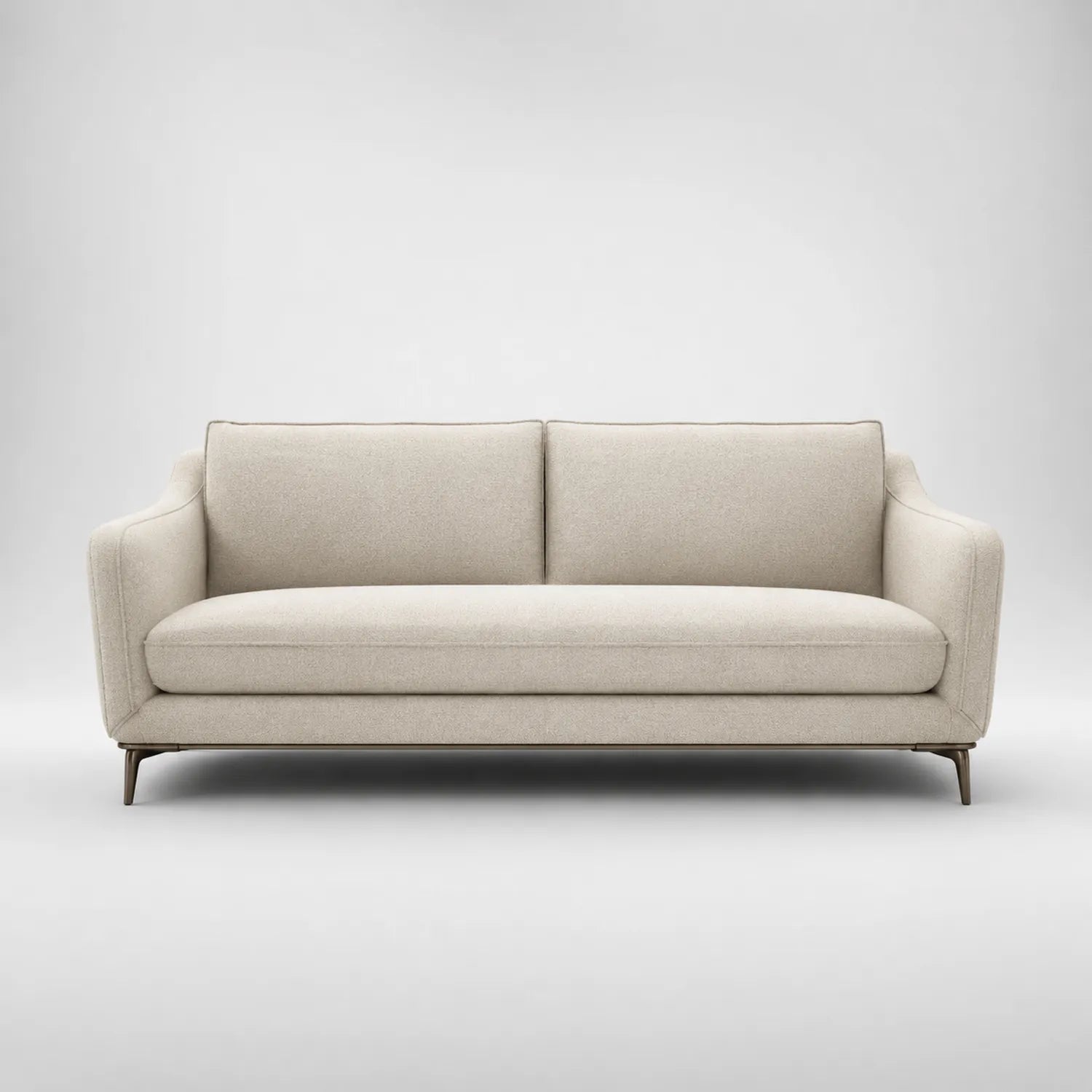 3-Sitzer Sofa aus Polyester mit Metallfüßen in Beige