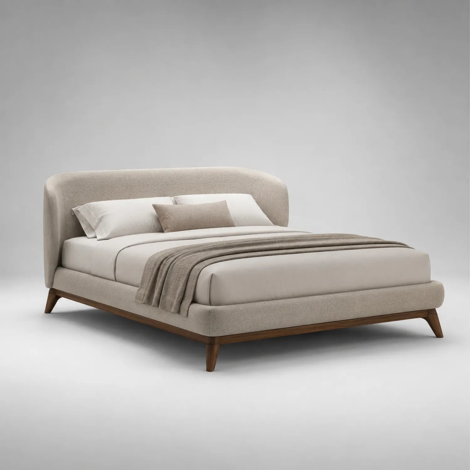 Polsterbett Doppelbett Holz Polyester Beige 200x160cm