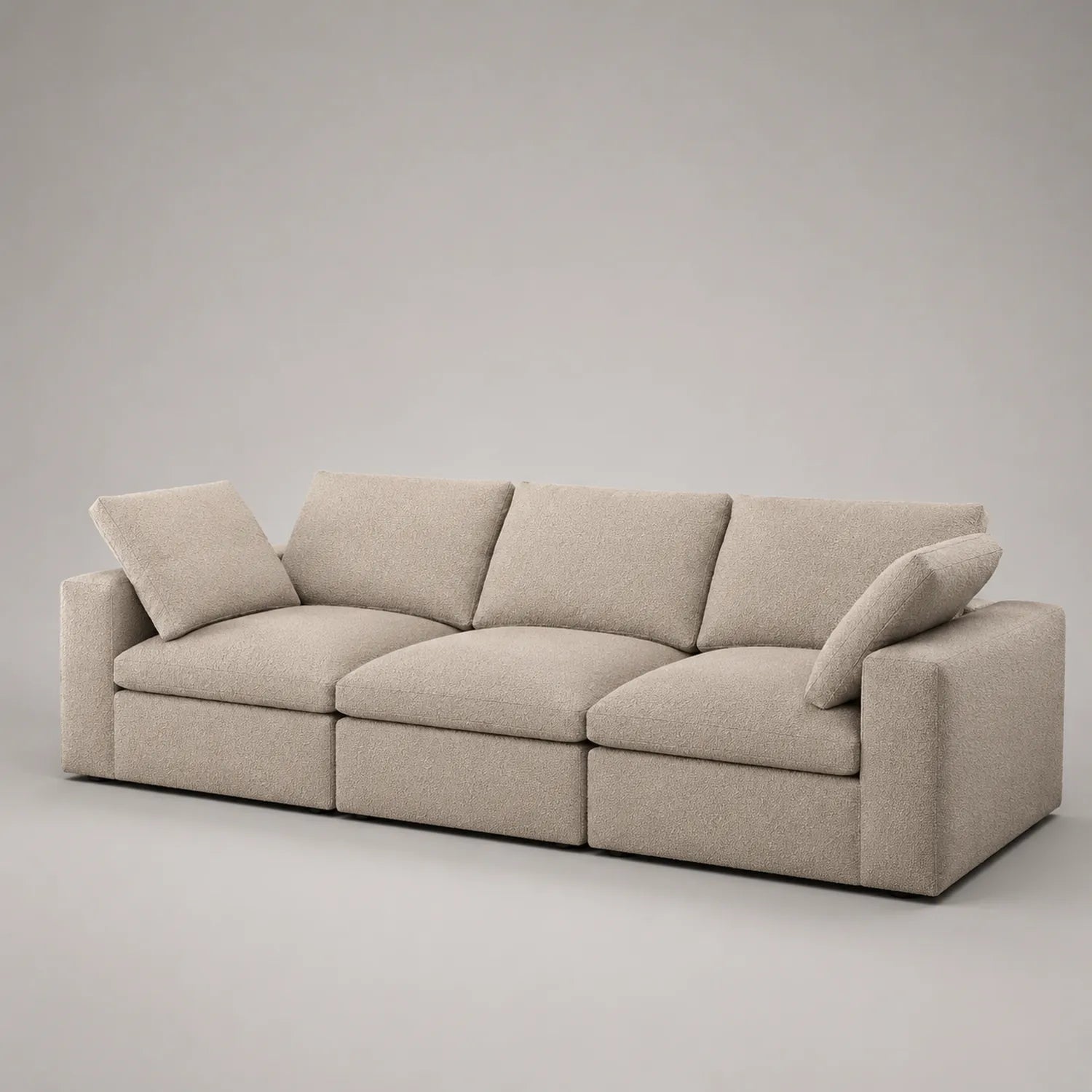 3-Sitzer Sofa Bouclé Stoff Beige