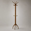 Holz Garderobenständer mit 8 Haken und Schirmhalter 175 cm