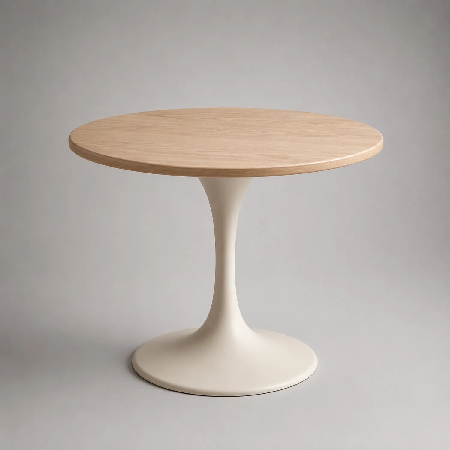 Runder Tisch aus Holz mit Metallfuß, Ø 90 cm