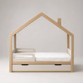 Holz Kinderbett in Hausform mit Schublade und Matratze