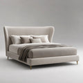 Stoffbezogenes Doppelbett Bouclé Beige 200x200 cm