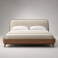 Massivholzbett mit Polyesterkopfteil 200x180cm Beige