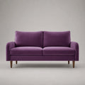 Zweisitzer-Sofa aus Samt in Violett mit Holzbeinen