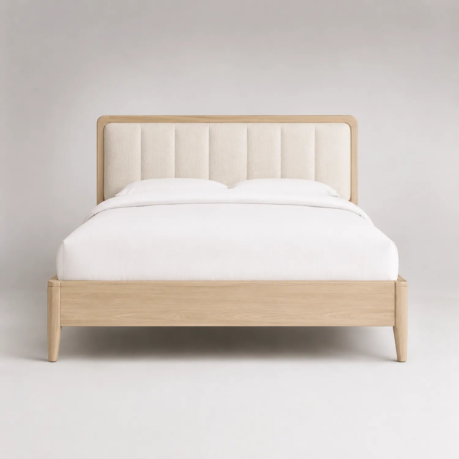 Holzbett mit gepolstertem Kopfteil 200x160 cm