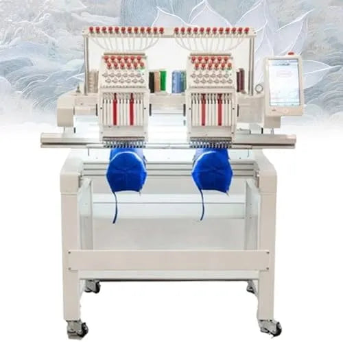 Stickmaschine, für Mützen, Stickautomat, Kleidungsstücke und flache Gegenstände inklusive 15 Systemfunktionen und mehrsprachiger Unterstützung