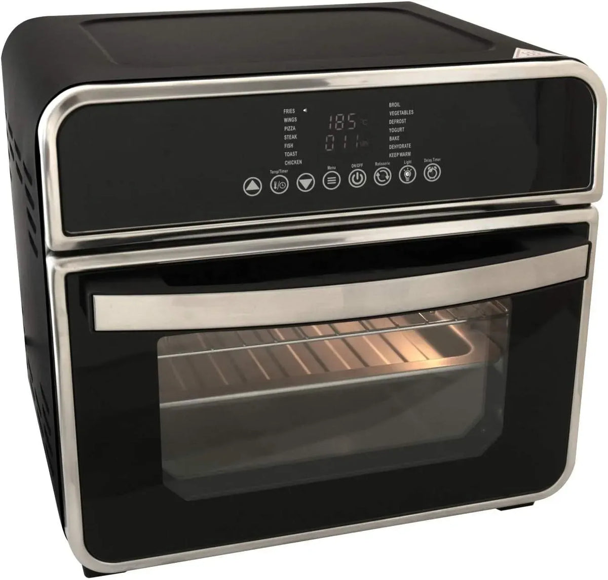 3in1 Fritteuse, Ofen, 15 L, 1600 W, Schwarz, Deski HOT KITCHEN DESIGN Ofen Heißluft Fritteuse 15 Liter schwarz 1600 Watt Multifunktion