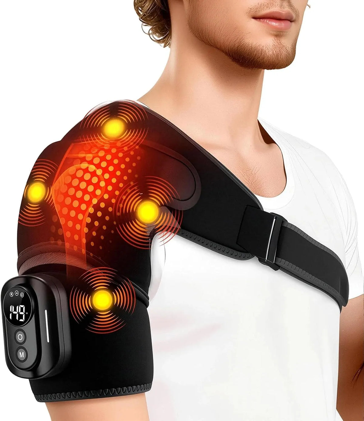 5000-mAh-Akku 3-Stufen-Timer Massagegerät, Wärmefunktion, kabellos, für Zuhause