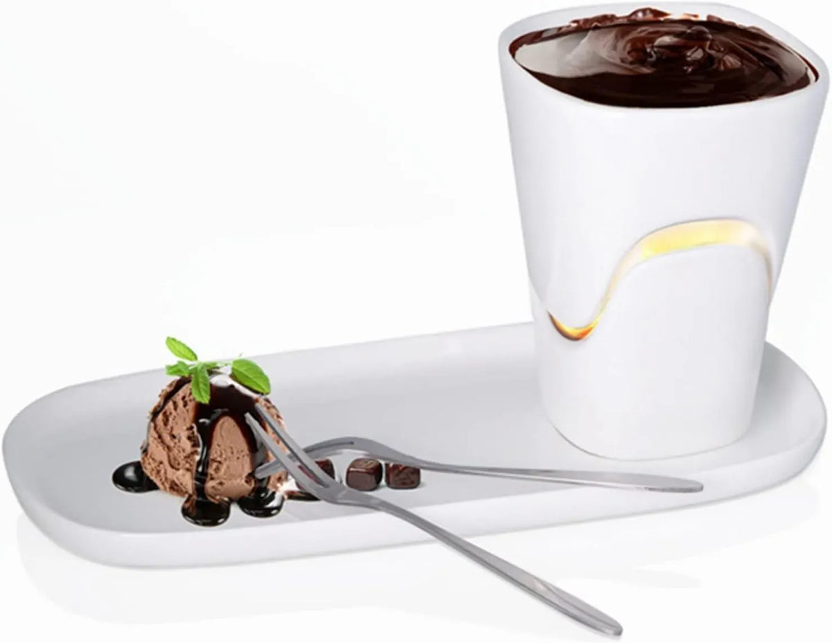 Premium-Teelicht-Porzellan-Schmelztopf, Schokoladenfondue, für Käse