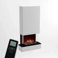 3D-Flammen Kamin, elektrischer Kamin, 80x158x40 cm, 3D-Optik, Dampf, Weiß, Holz, für die Wand mit realistischen LED 3D-Flammen, GLOW FIRE
