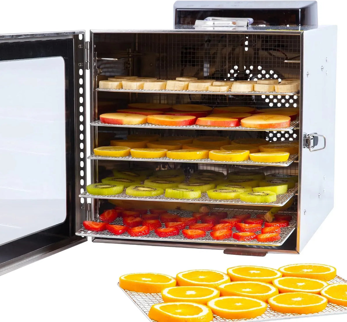 C 400W Vita5 Dörrautomat, Lebensmitteltrockner, 400 W, 30 bis 90 °C, Timer, Edelstahl