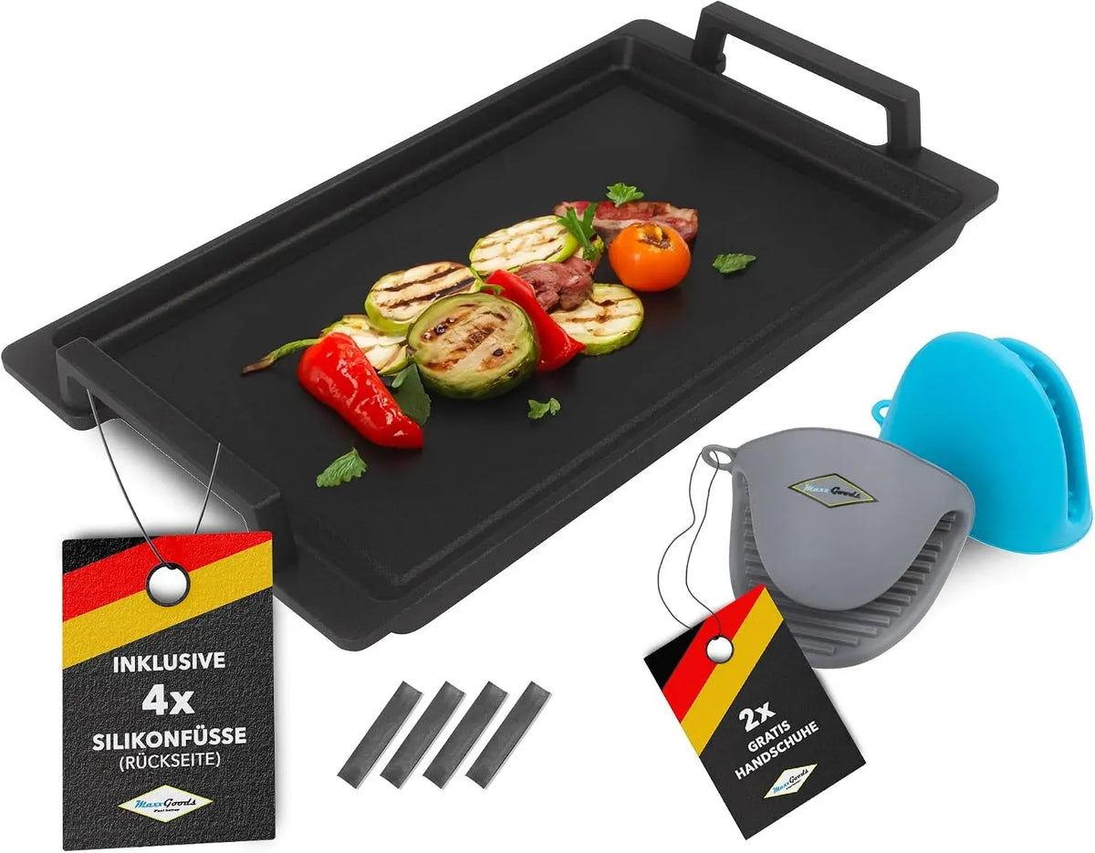 PFOA Frei, Grillplatte Teppanyaki, 41x24x2,5cm, für Induktion & alle gängigen Herdplatten, Keramikoberfläche, Antihaftversiegelung