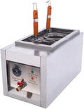 Nudelmaschine, 2 L, 110 V, Nudelbereiter, Restaurant, 2 Temperaturzonen, Edelstahl, Temperatur einstellbar, Nudelkochmaschine mit 2 Löchern, 2 kW