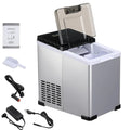 Eiswürfelmaschine ICE16, 1,5 L, 12 V, 45 dB, tragbar, großer Wassertank, gewerblich, leise, Camping, Tragbarer Eiswürfelbereiter mit Kompressor