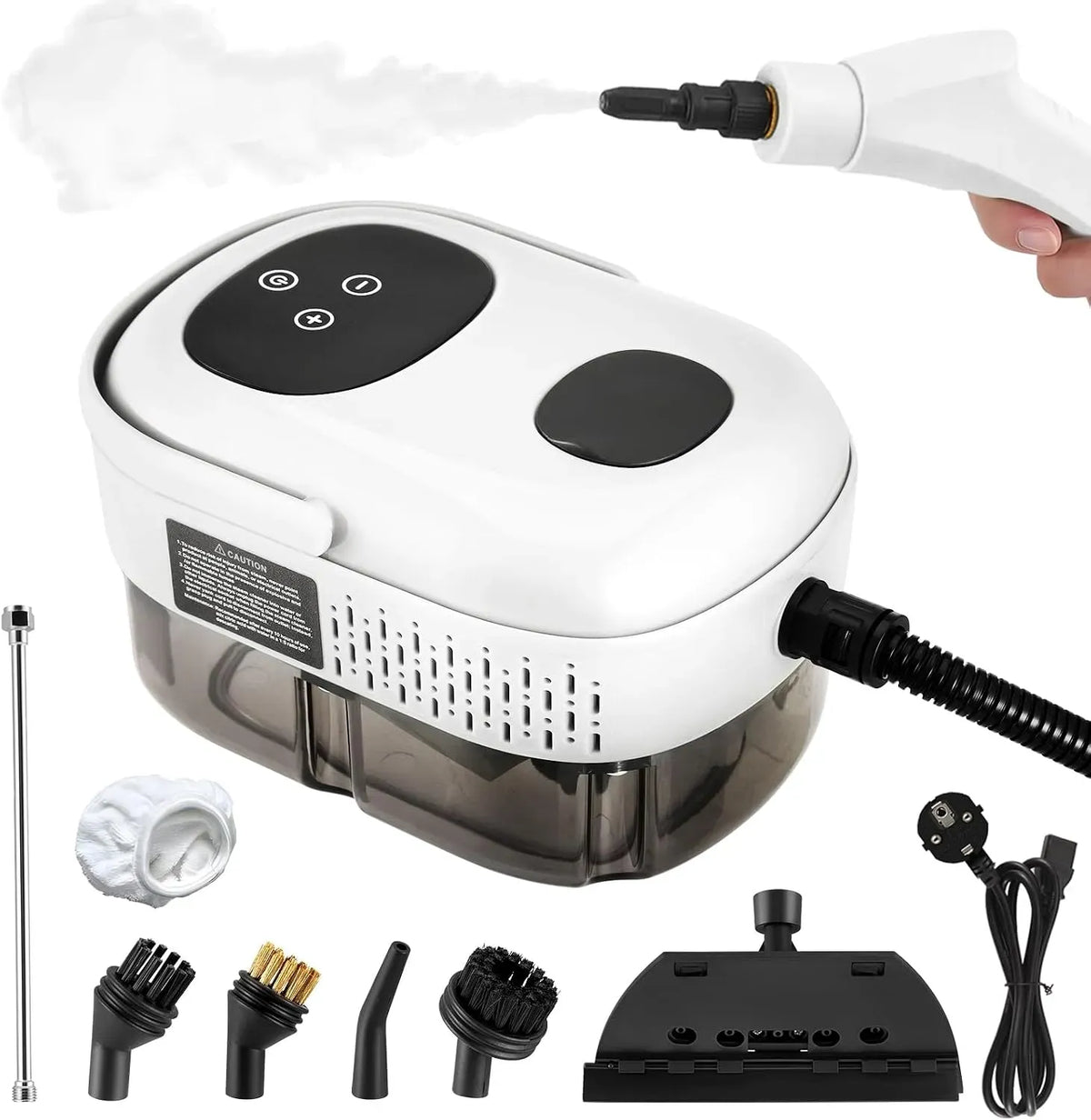 Dampfreiniger, 2500 W, Druckdampf, tragbar, großer Wassertank, Einsatz auf Böden, in Küche, Auto und an Fenstern, 3.0 BAR