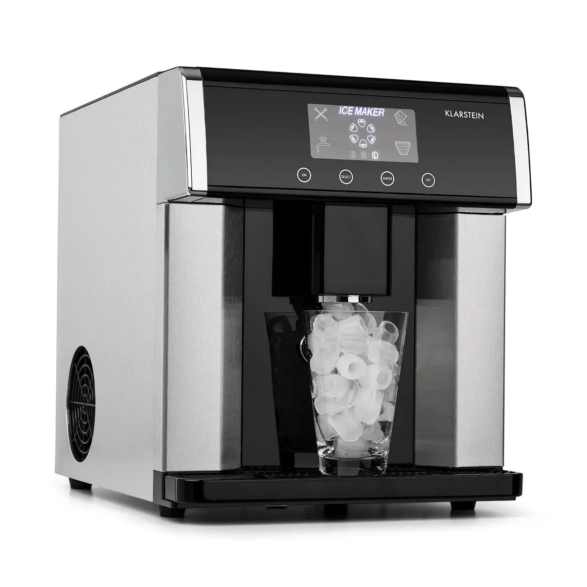 Klarstein 24h Eiswürfelmaschine, 3 L, Eiswürfelbereiter für 12kg Eis in, 3L Eiswürfelbereiter